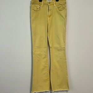 Yellow cropped Frame jeans